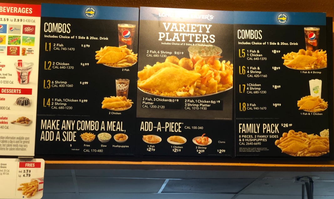Long John Silver's A&w Menu-1